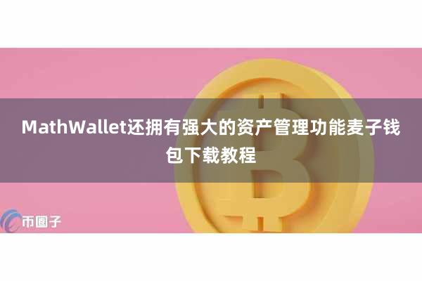 MathWallet还拥有强大的资产管理功能麦子钱包下载教程